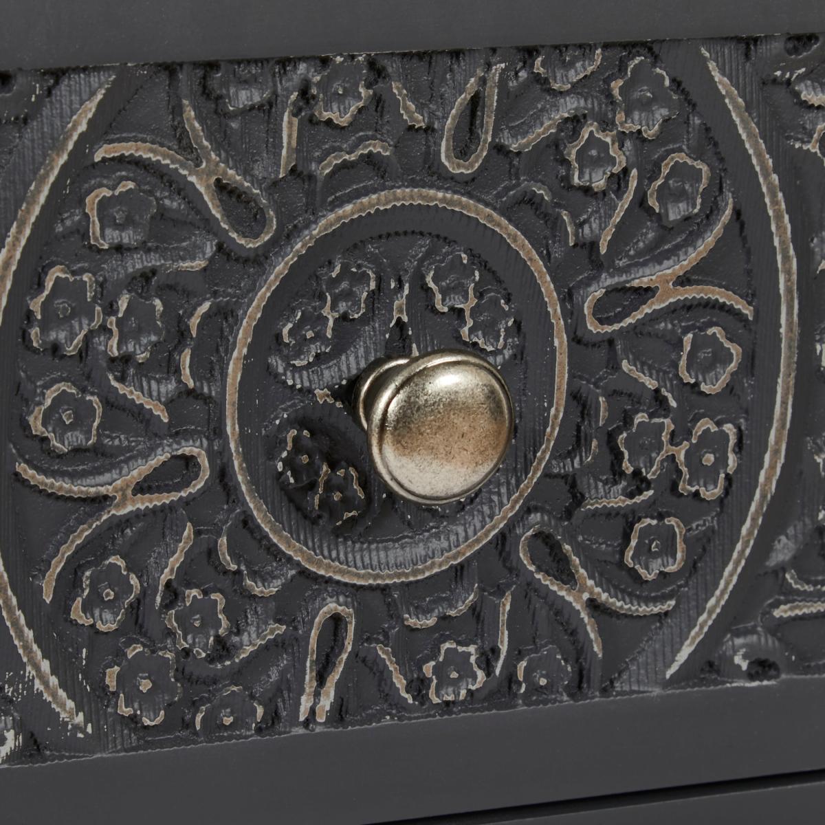 Samira Charcoal 1 Drawer Bedside Charcoal – image 6