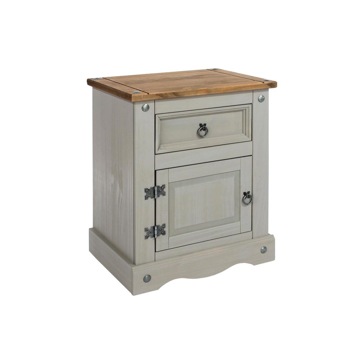 Corona Grey 1 Door 1 Drawer Bedside Cabinet Grey – image 2