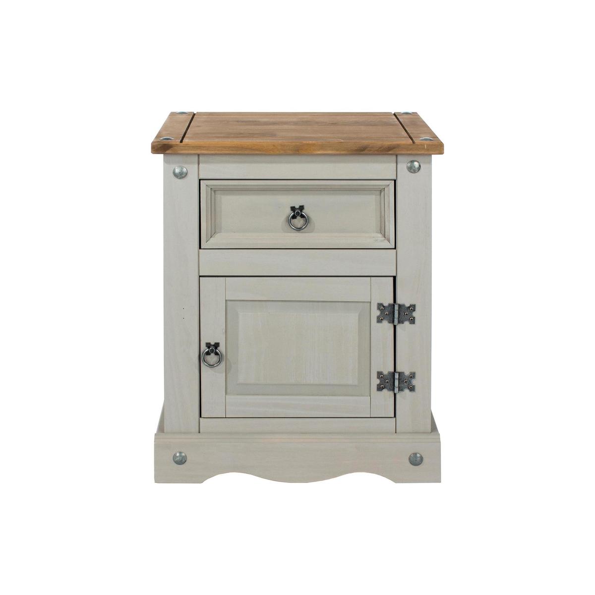 Corona Grey 1 Door 1 Drawer Bedside Cabinet Grey – image 1