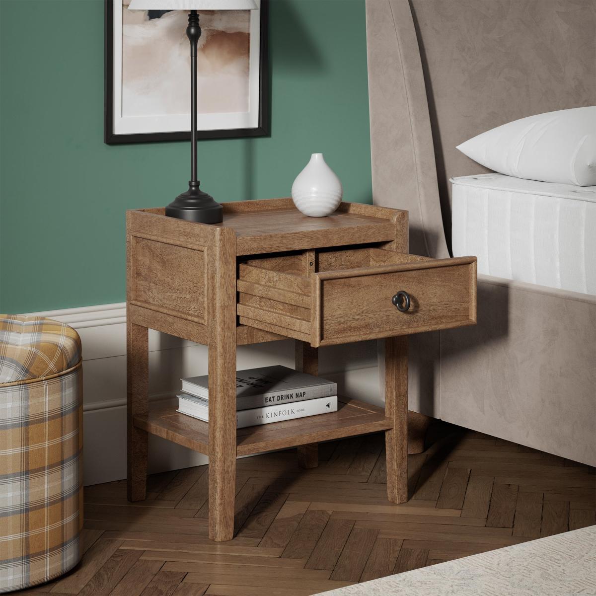 Portland 1 Drawer Bedside Natural – image 3