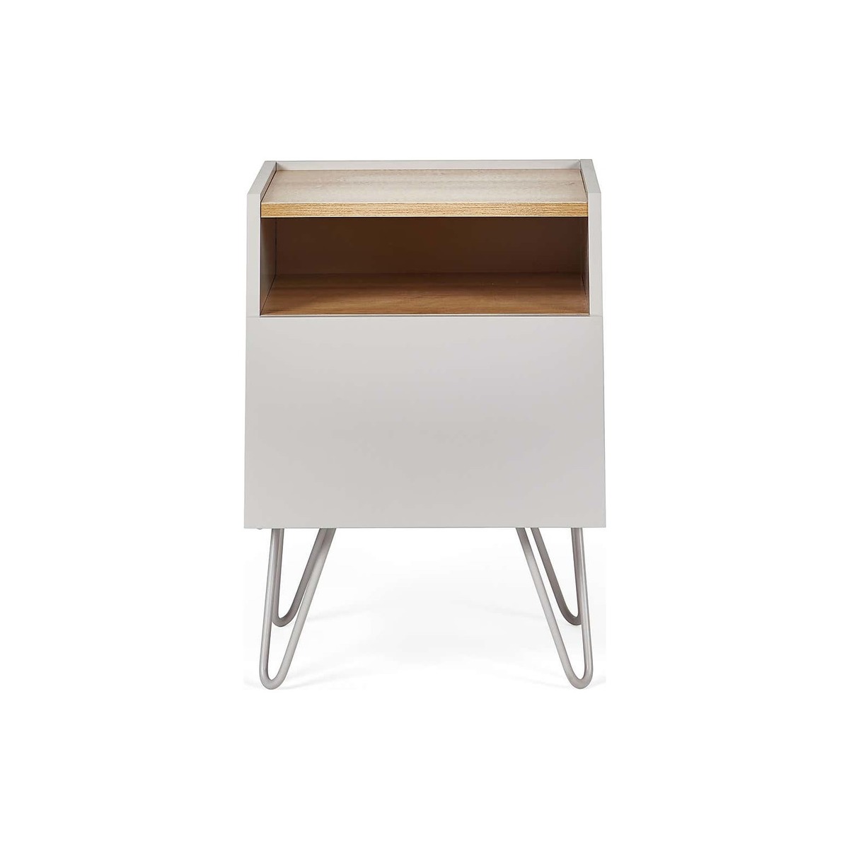 Penelope Dove Grey Bedside Table Grey and Brown – image 2