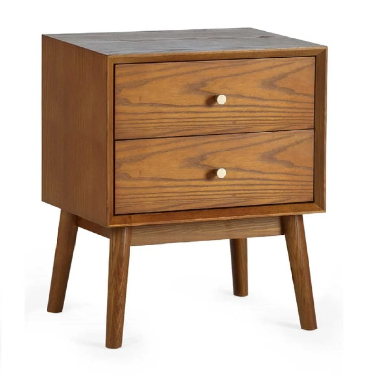 Return - Lowry 2 Drawer Bedside Table, Dark Wood – image 2