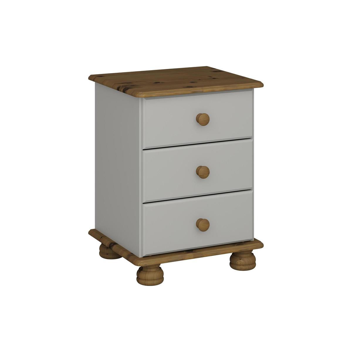 Colburn Grey 3 Drawer Bedside Grey – image 2