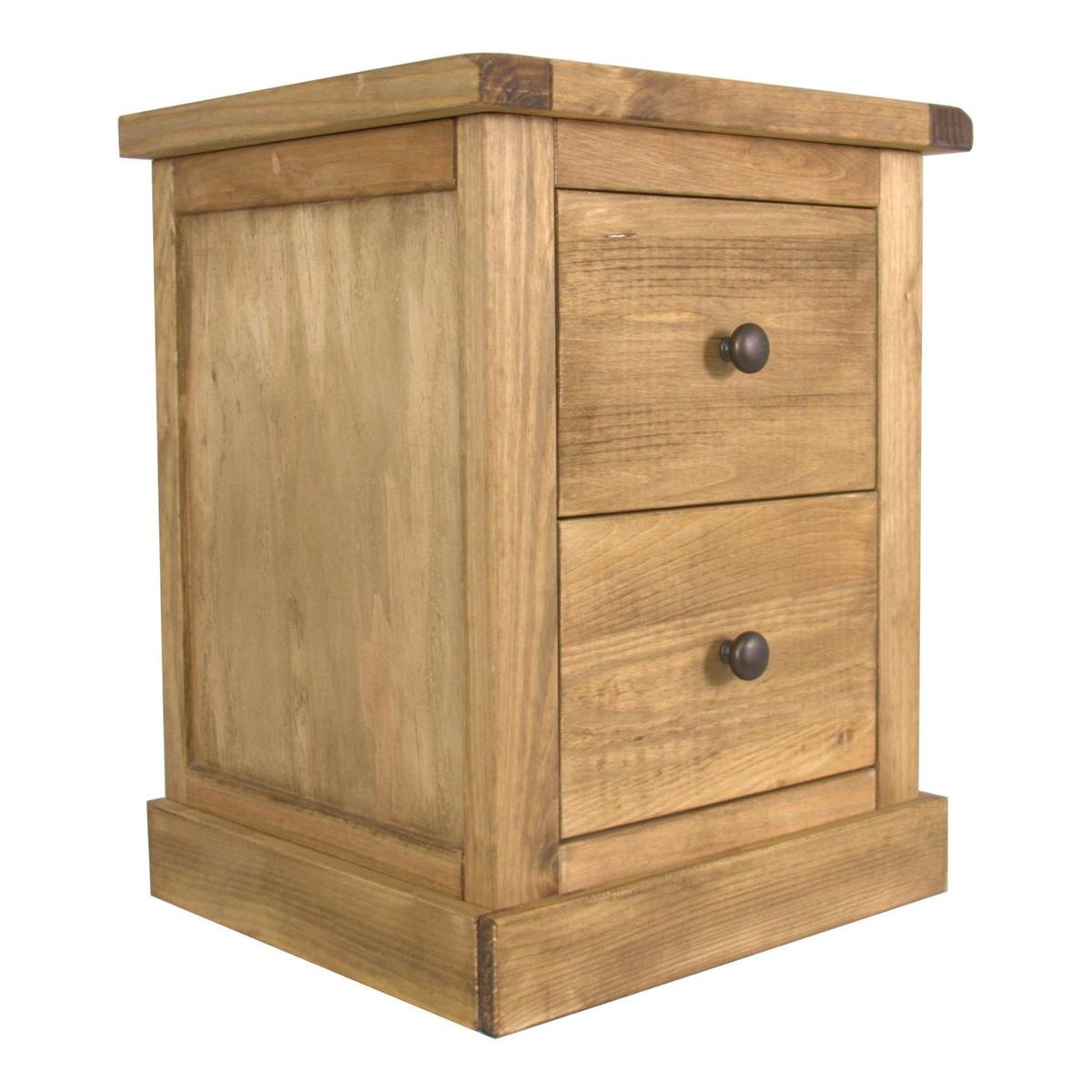 Glade 2 Drawer Wide Bedside Brown – image 2