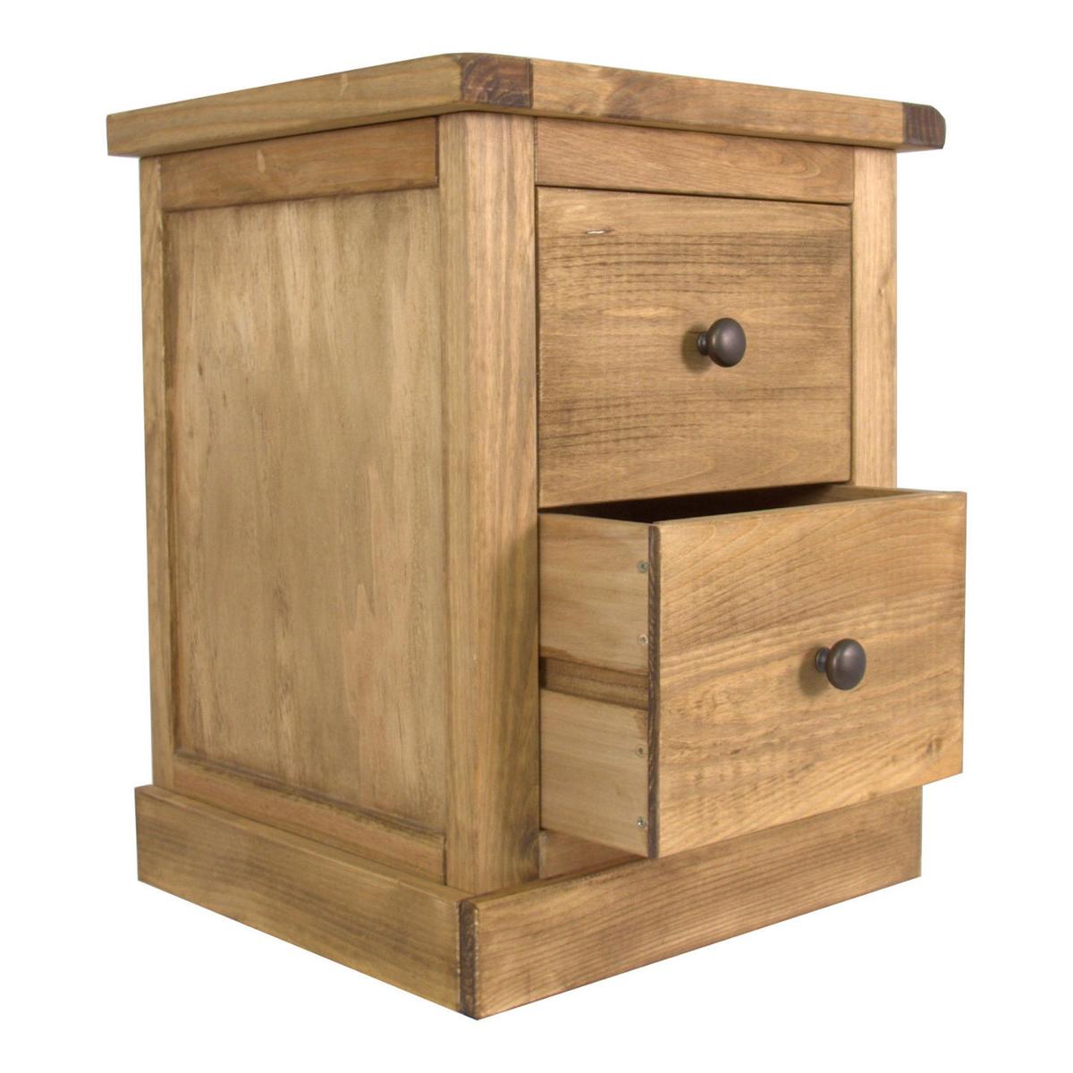 Glade 2 Drawer Wide Bedside Brown – image 3