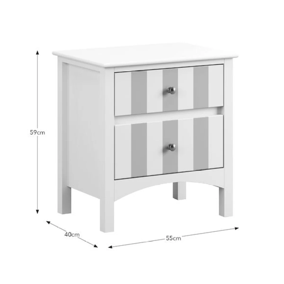 Beatrice Wide 2 Drawer Bedside Table – image 7