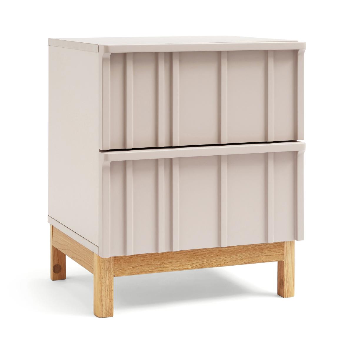 Elements Thompson 2 Drawer Bedside Table, Mushroom Grey Mushroom (Grey) – image 6