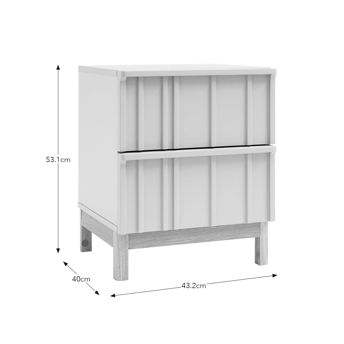 Elements Thompson 2 Drawer Bedside Table, Mushroom Grey Mushroom (Grey) – image 7
