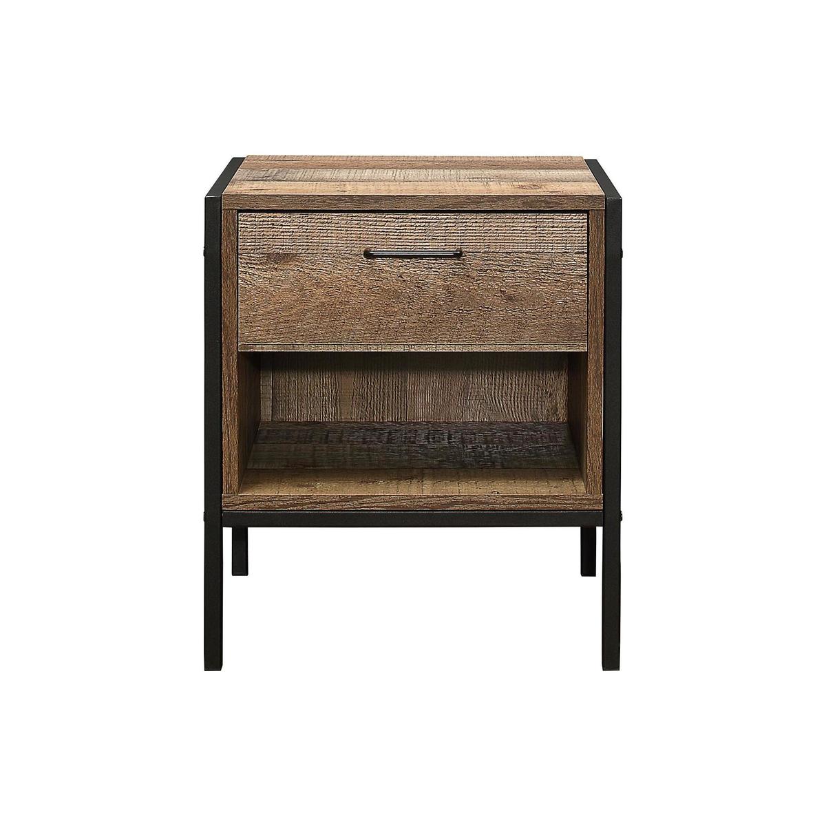 Urban Rustic 1 Drawer Bedside Table Brown – image 2