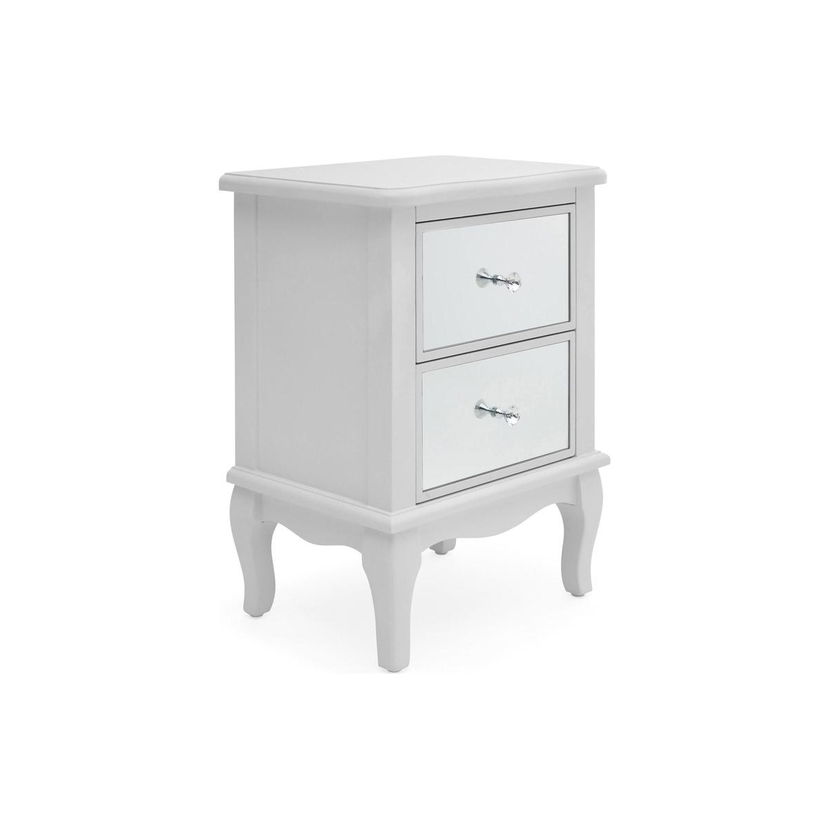 Palais Mirrored Grey 2 Drawer Bedside Table Grey – image 2