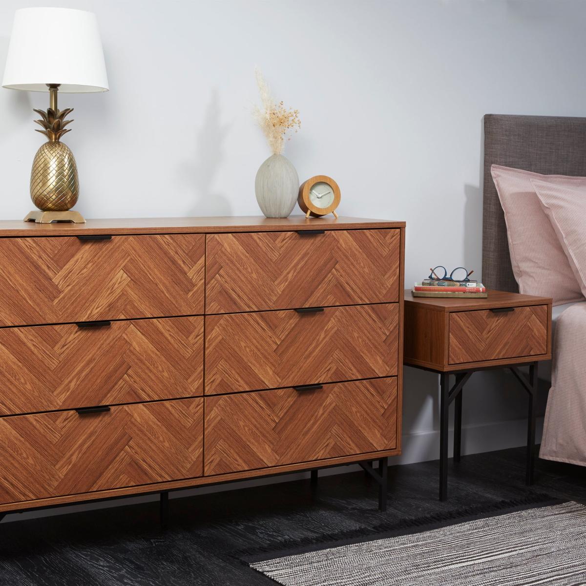 Rowe 1 Drawer Bedside Table Brown – image 5