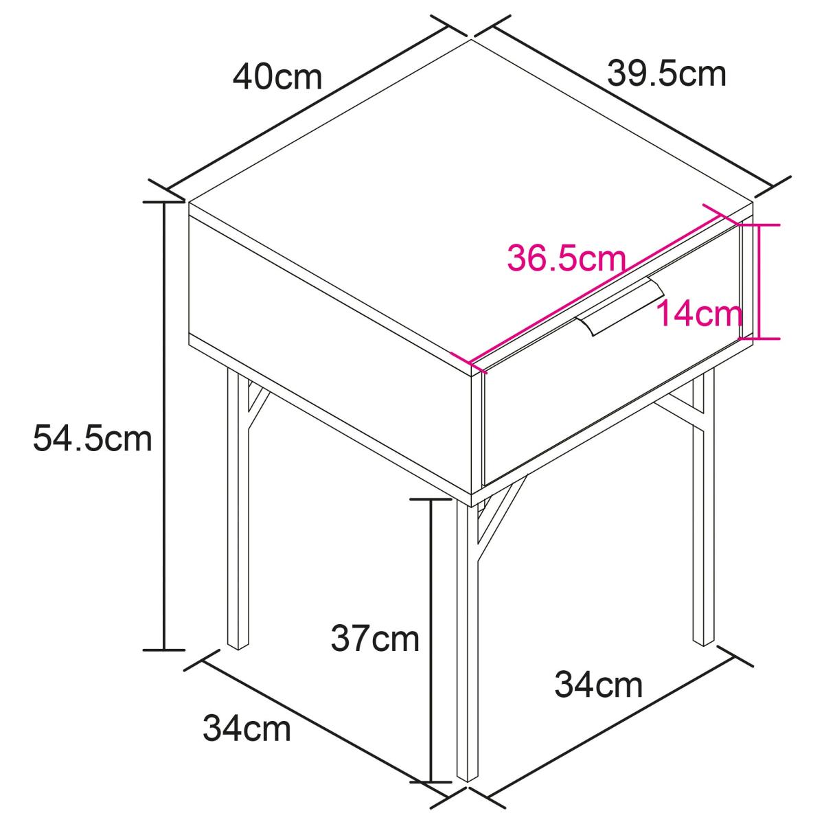 Rowe 1 Drawer Bedside Table Brown – image 6