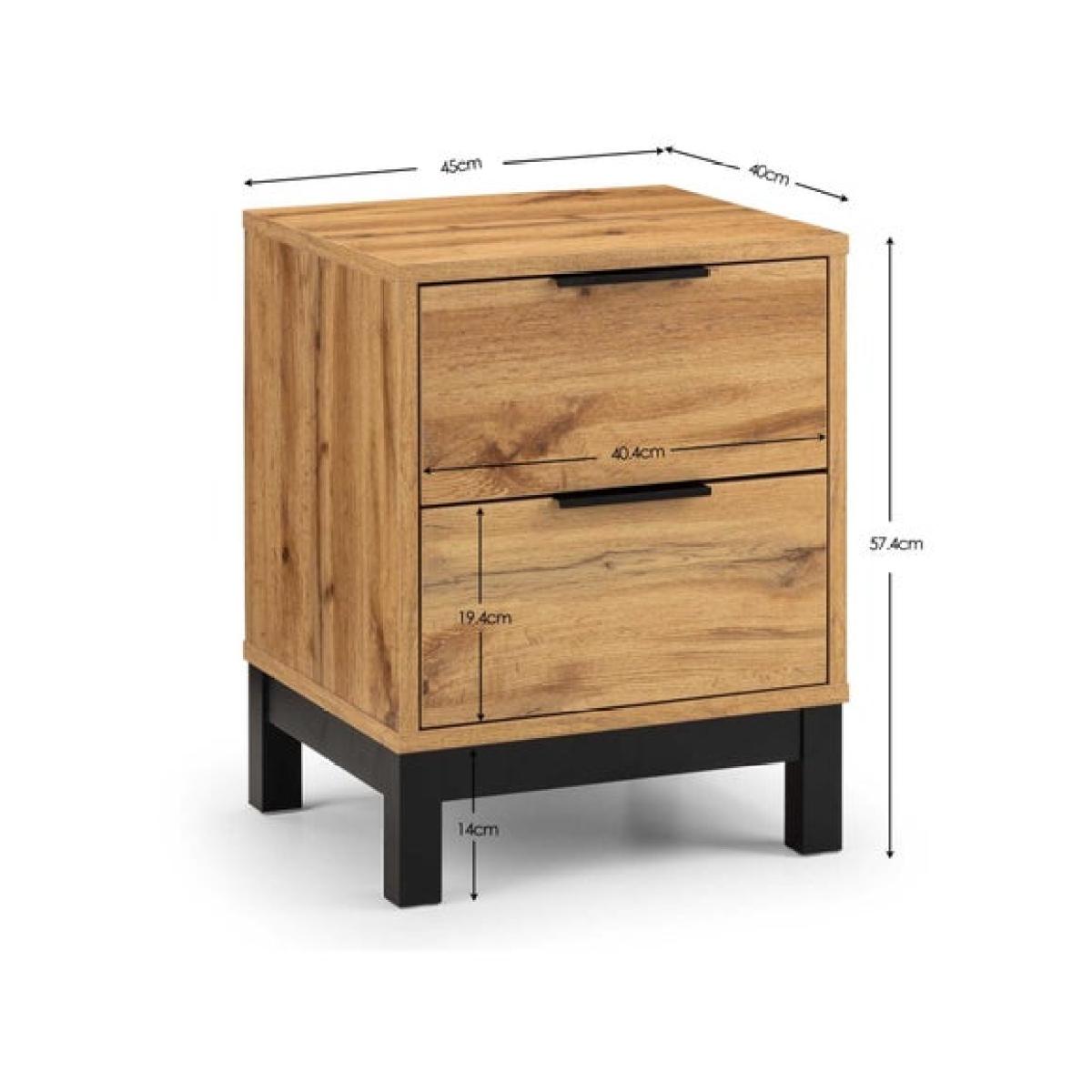 Bali 2 Drawer Bedside Table – image 6