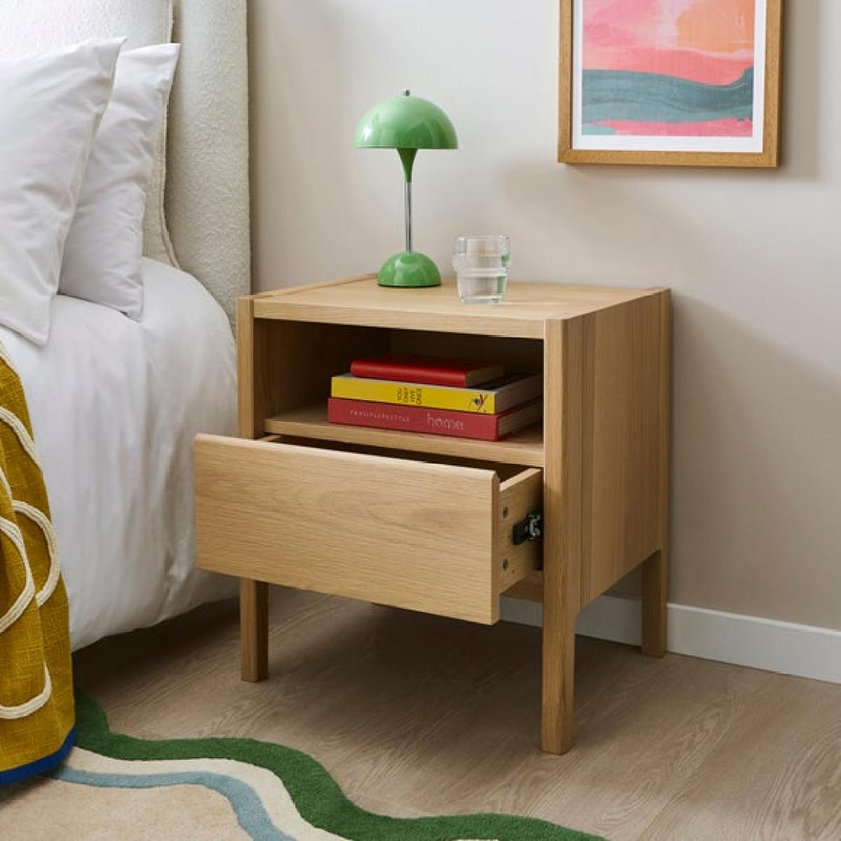 Return - Elements Holmes Compact Bedside Table, Oak – image 2