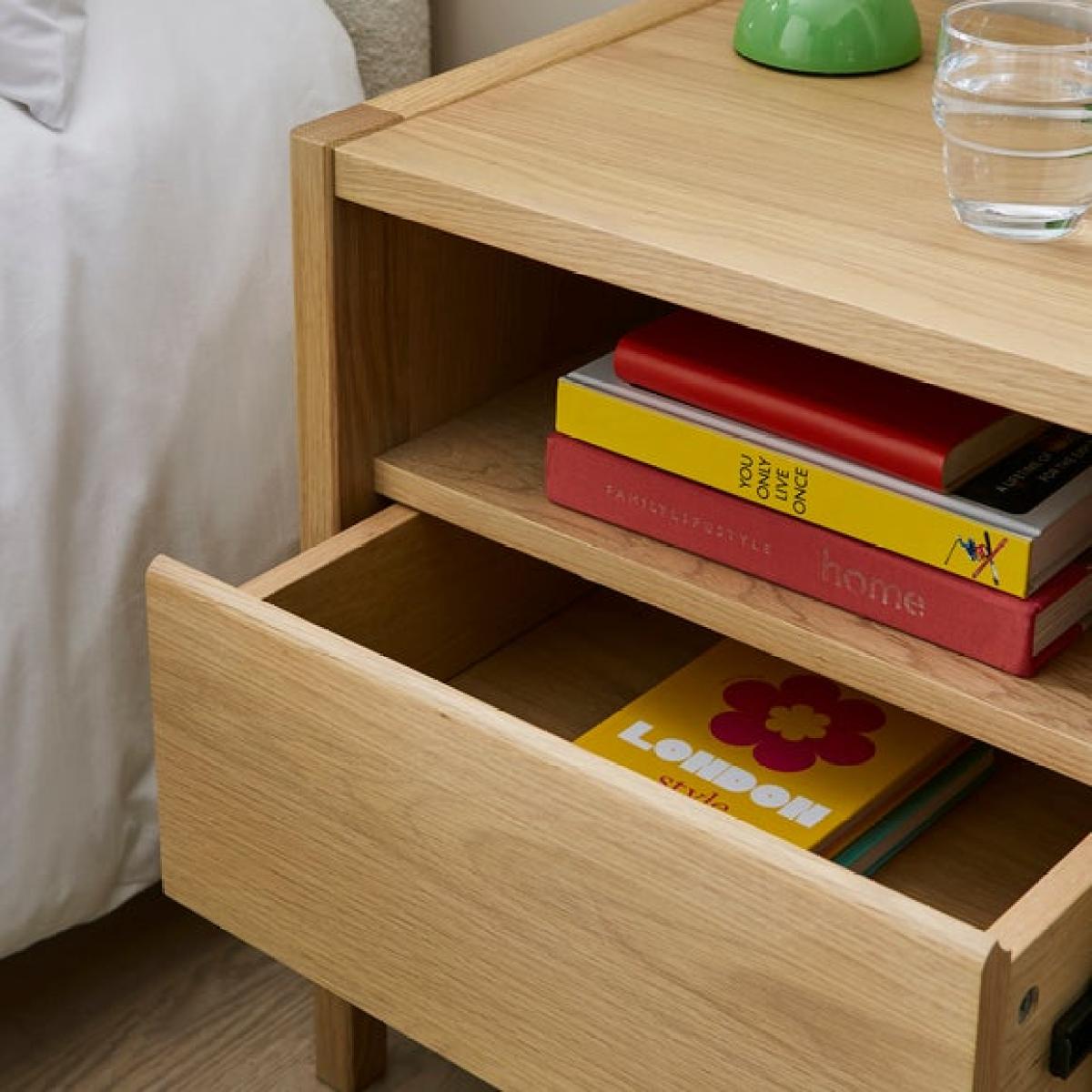 Return - Elements Holmes Compact Bedside Table, Oak – image 3