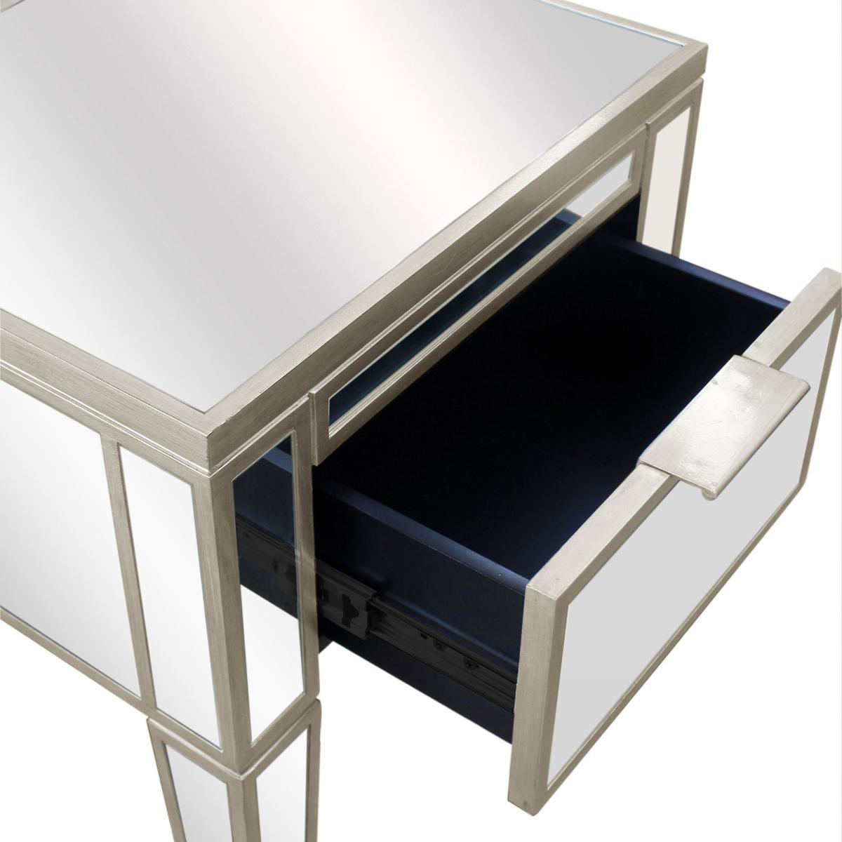 Fitzgerald Mirrored Nightstand Silver – image 4