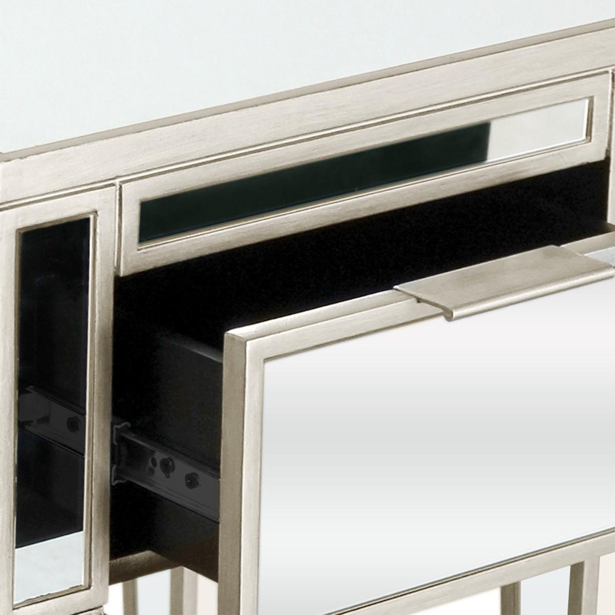Fitzgerald Mirrored Nightstand Silver – image 5