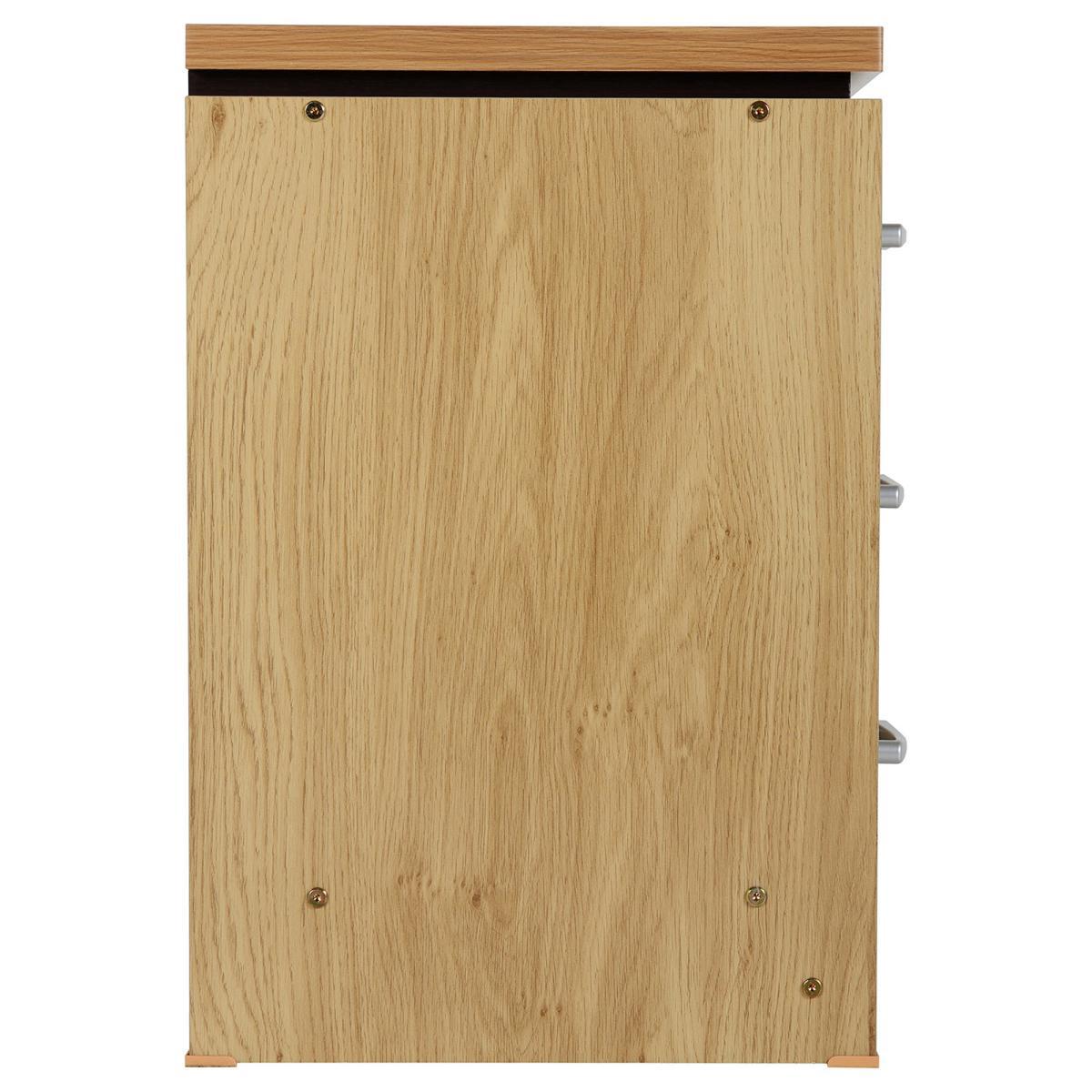 Charles 3 Drawer Oak Bedside Table Brown – image 4