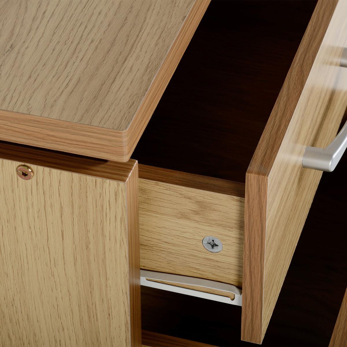 Charles 3 Drawer Oak Bedside Table Brown – image 5
