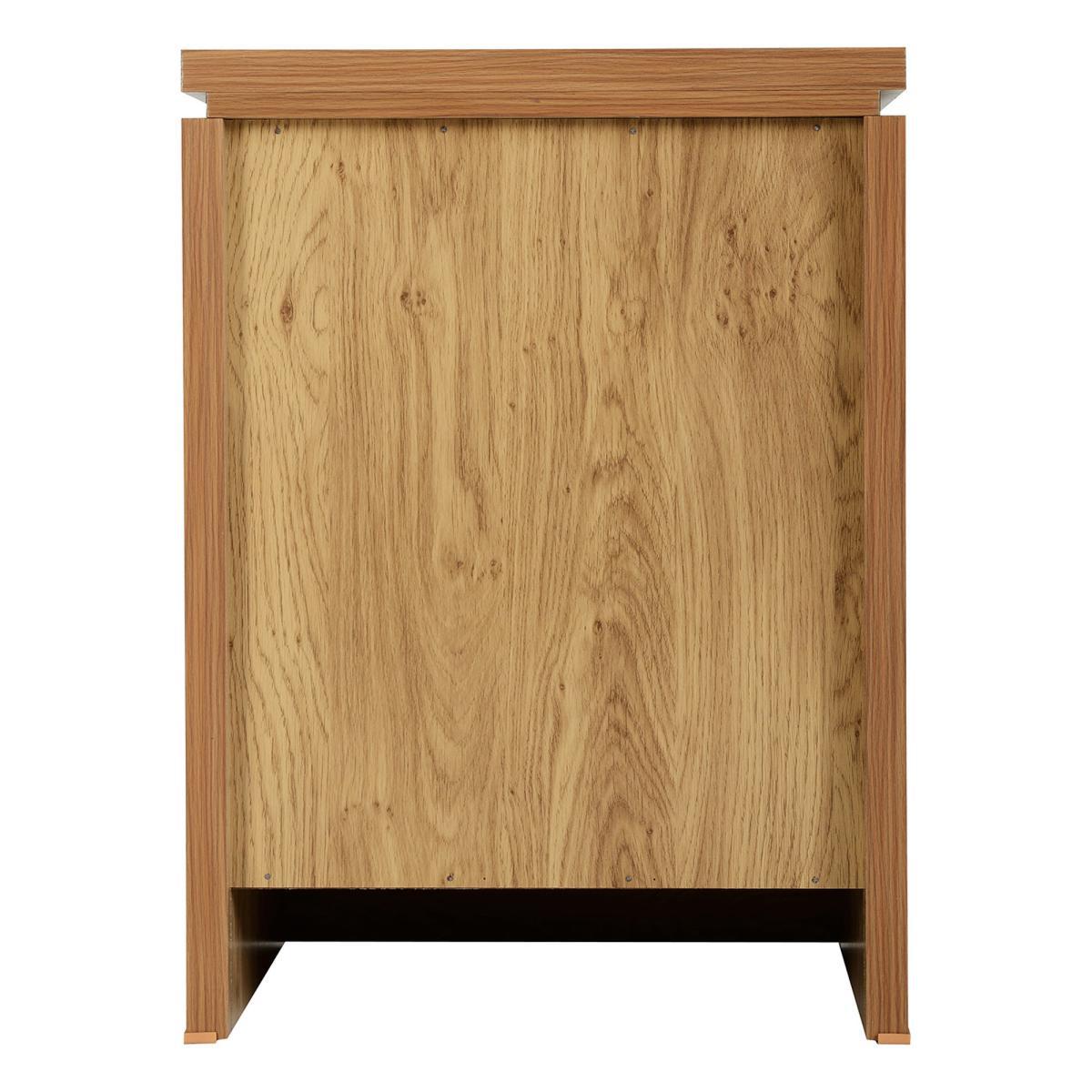 Charles 3 Drawer Oak Bedside Table Brown – image 6