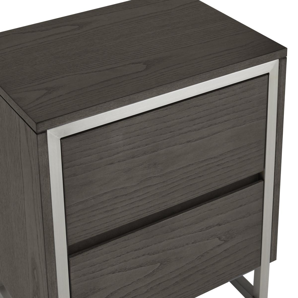 Logan Bedside Table Grey – image 5