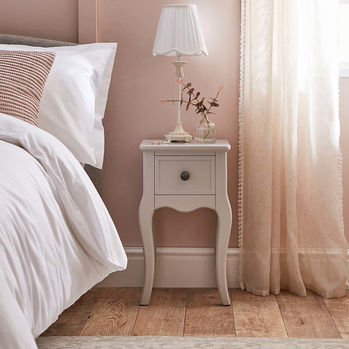 Clara 1 Drawer Bedside Table Grey – image 3