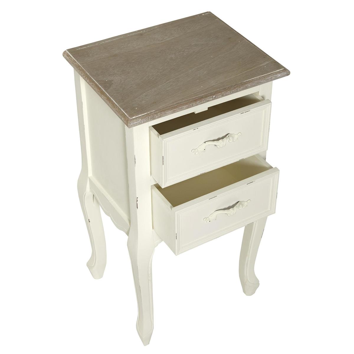 Camille Ivory 2 Drawer Bedside Table Cream – image 4