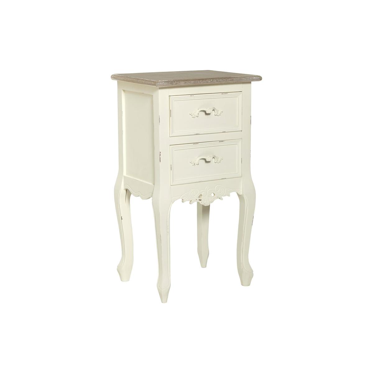 Camille Ivory 2 Drawer Bedside Table Cream – image 2