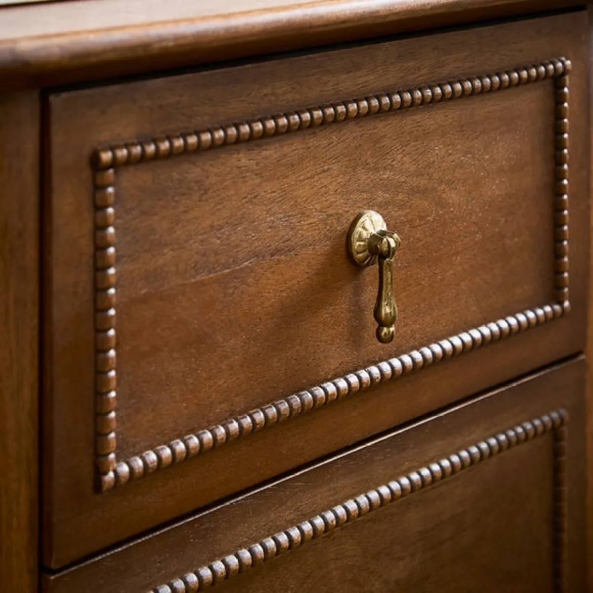 Ettie Beaded 2 Drawer Bedside Table, Mango Wood – image 4