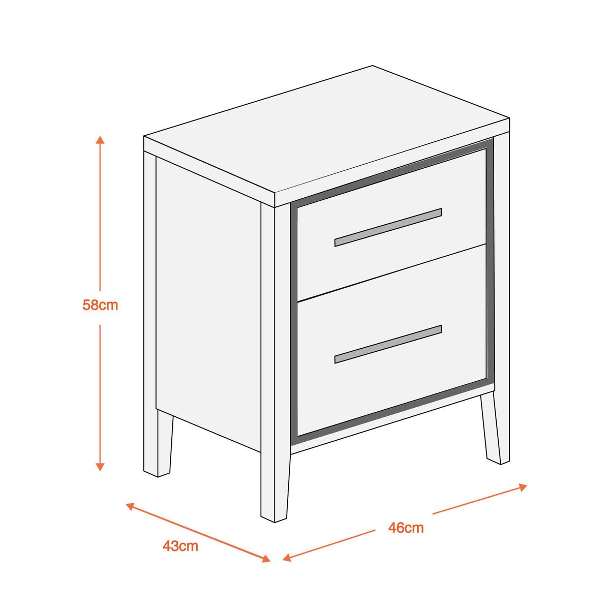 Mason Oak 2 Drawer Bedside Table Oak Brown – image 3