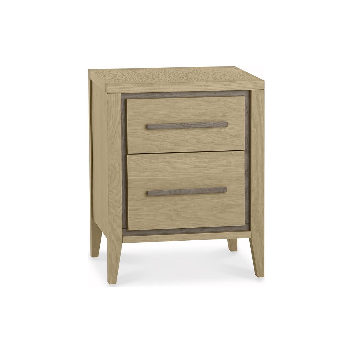 Mason Oak 2 Drawer Bedside Table Oak Brown – image 2