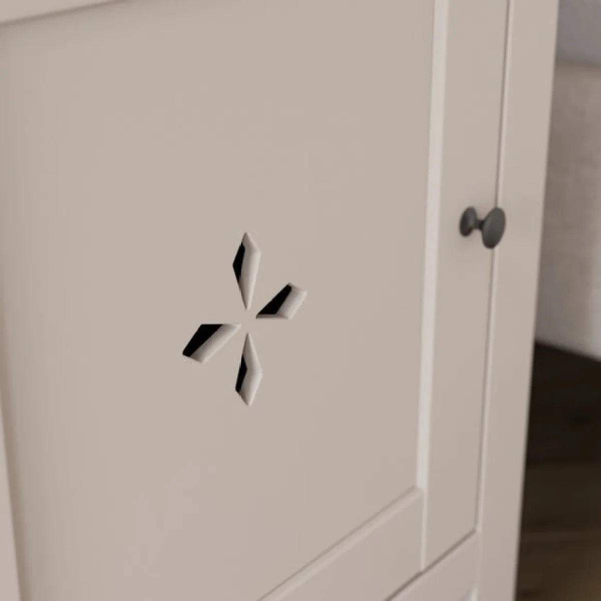 Lynton Petal Cut Out 1 Door Bedside Table – image 4