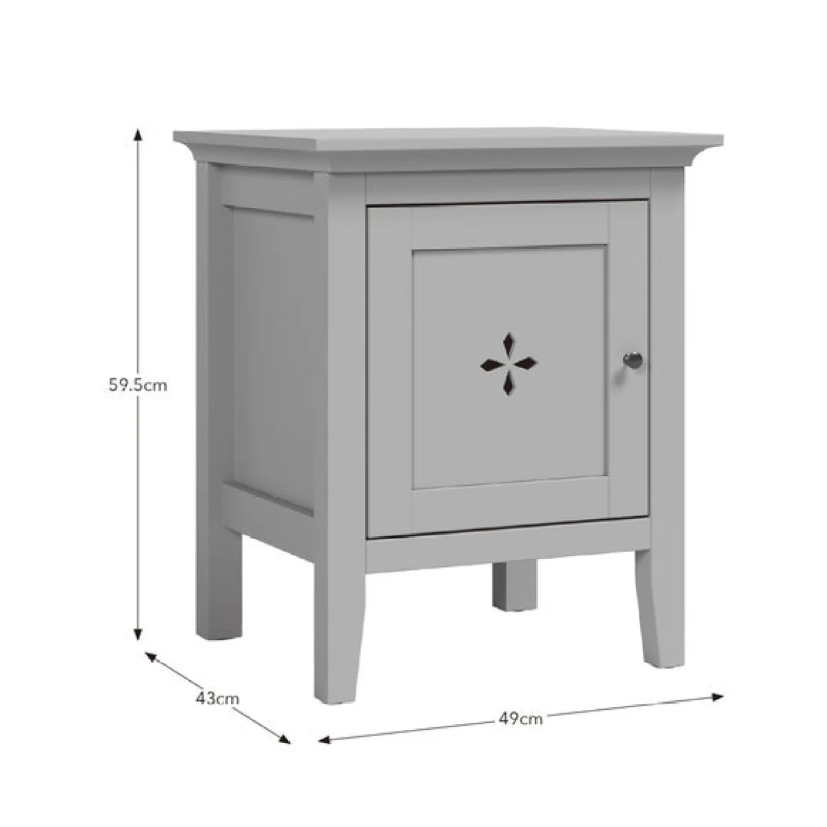 Lynton Petal Cut Out 1 Door Bedside Table – image 7