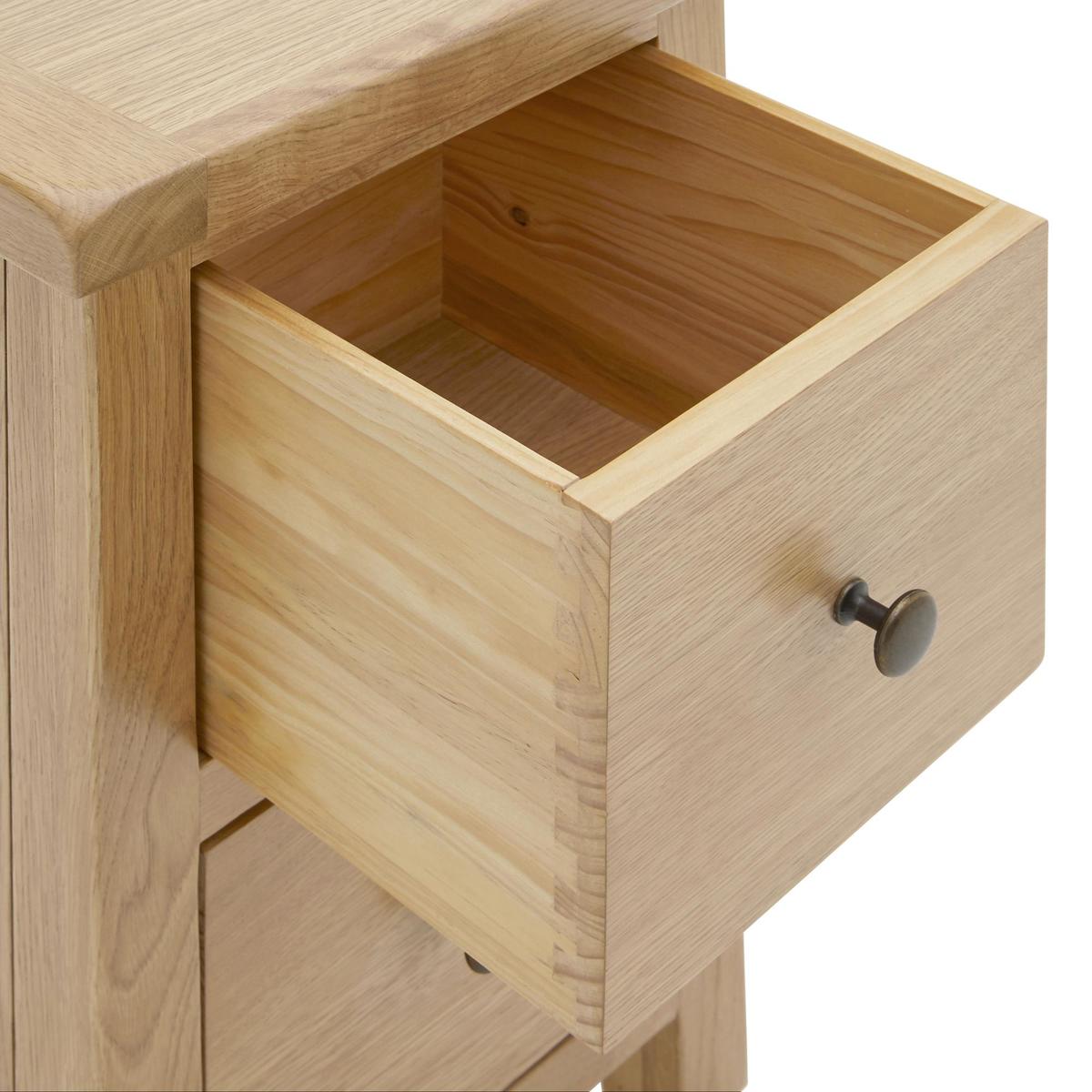 Sherbourne Oak Slim Bedside Table Natural – image 4