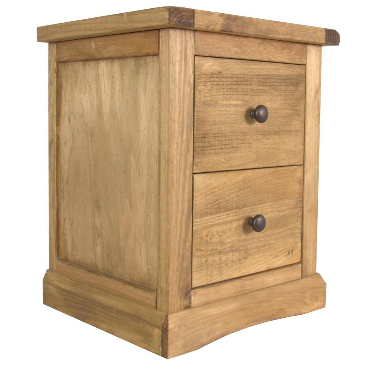 Esbon 2 Drawer Wide Bedside Table Natural – image 2