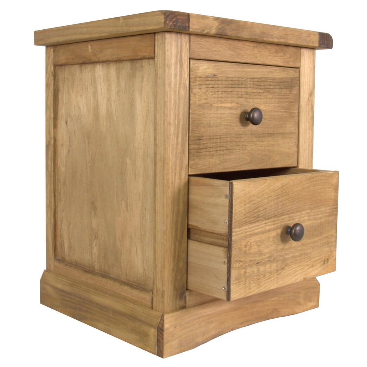 Esbon 2 Drawer Wide Bedside Table Natural – image 3