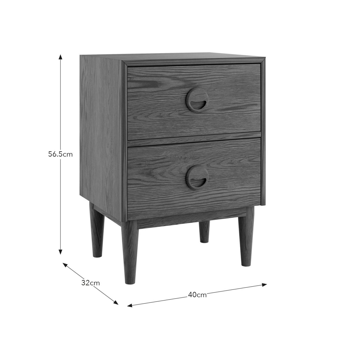 Elements Arja 2 Drawer Bedside Table Brown – image 7