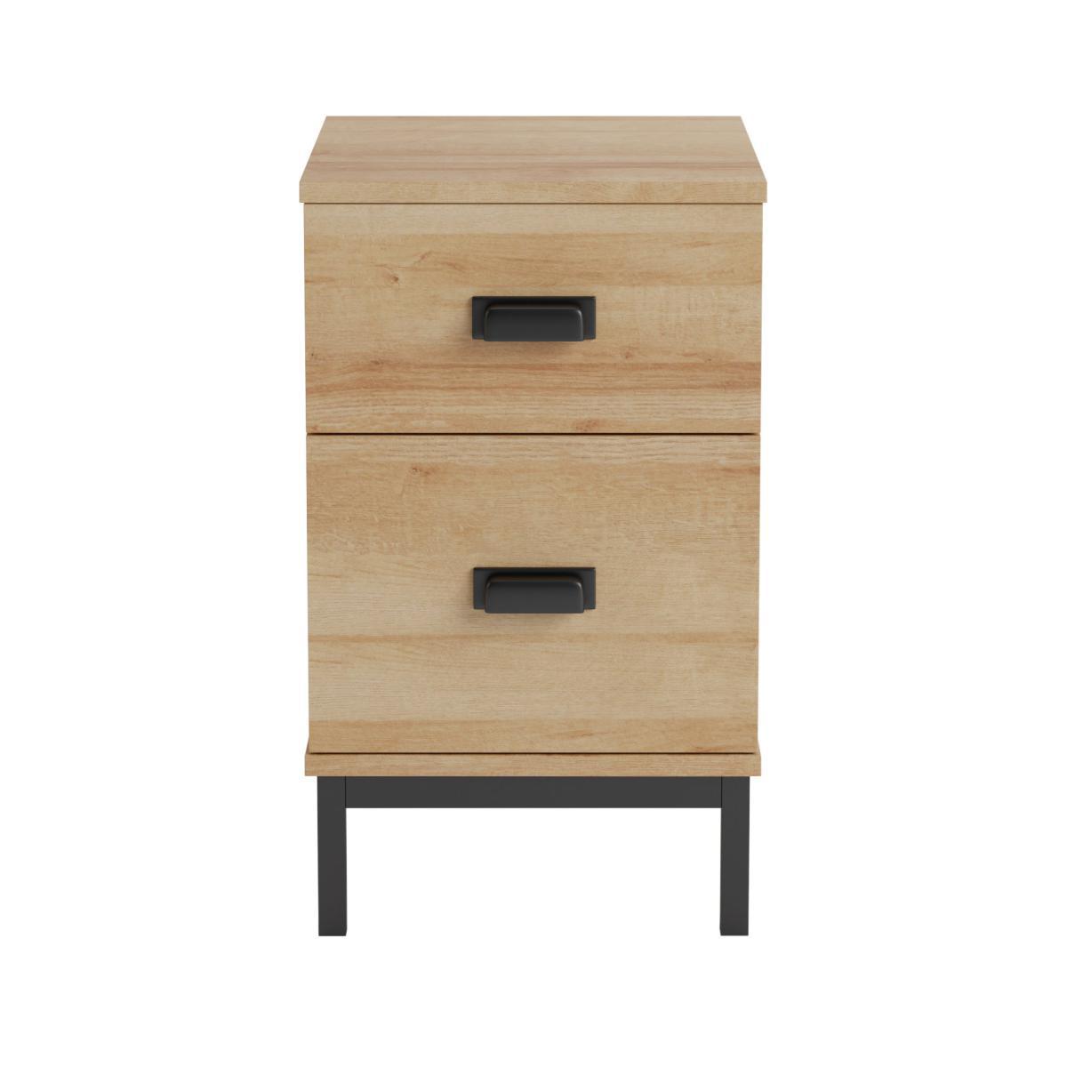 Fulton Slim Oak Effect Bedside Table Light Oak – image 2