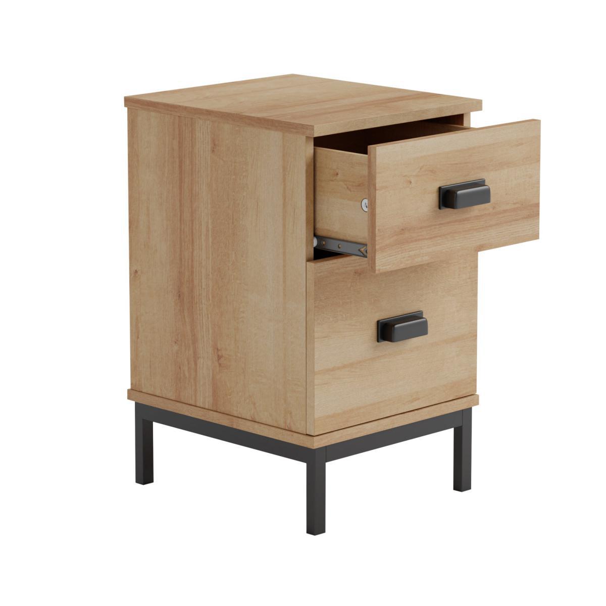 Fulton Slim Oak Effect Bedside Table Light Oak – image 4