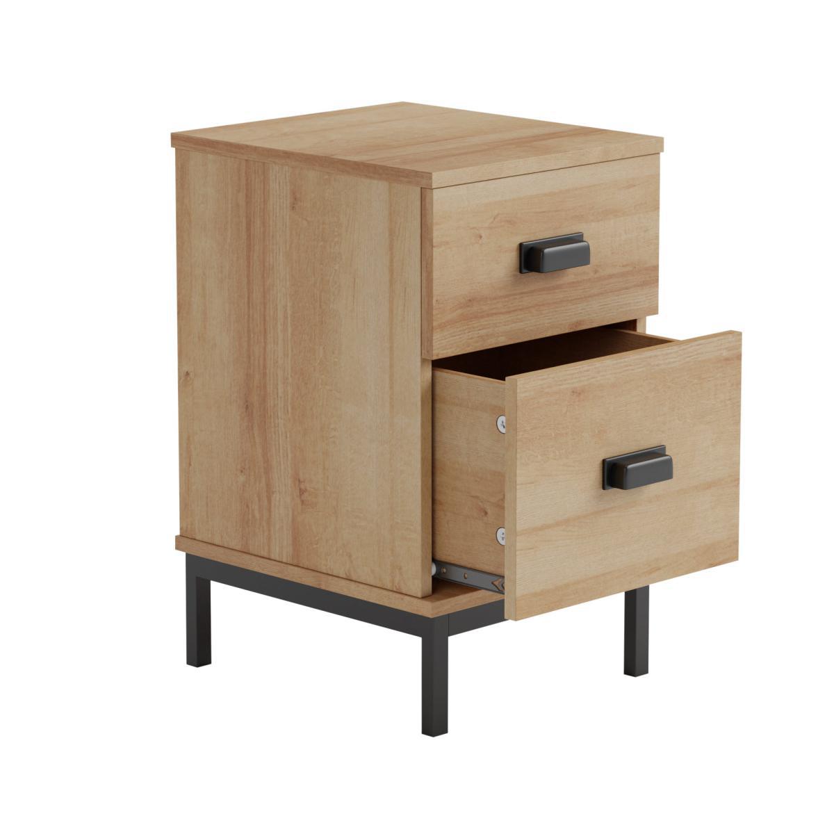 Fulton Slim Oak Effect Bedside Table Light Oak – image 5