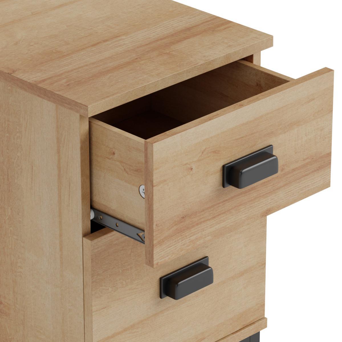 Fulton Slim Oak Effect Bedside Table Light Oak – image 6