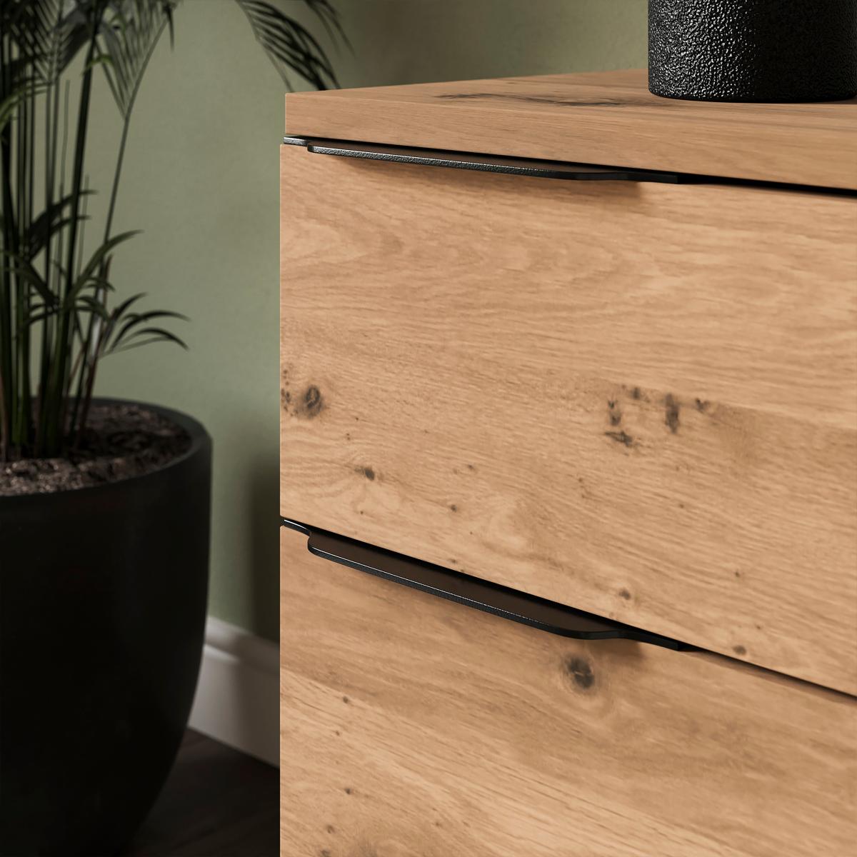 Reynolds Slim Bedside Table Rustic Oak Effect – image 4