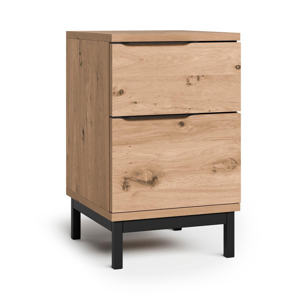 Reynolds Slim Bedside Table Rustic Oak Effect – image 7