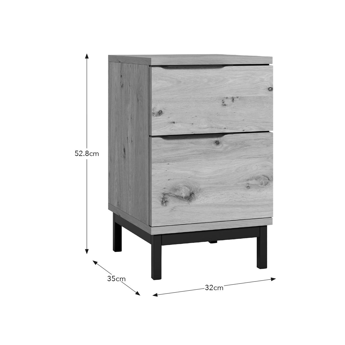 Reynolds Slim Bedside Table Rustic Oak Effect – image 8