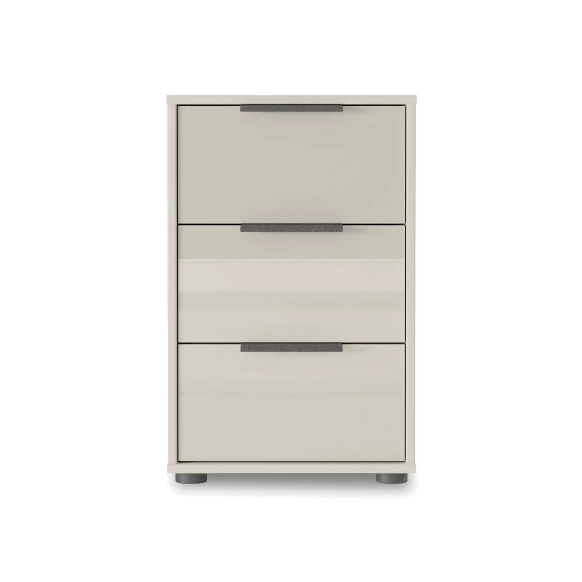 Wiemann - Instinct 40cm 3 Drawer Glass Bedside Cabinet - Bedroom Furniture - In Time for Christmas – image 1