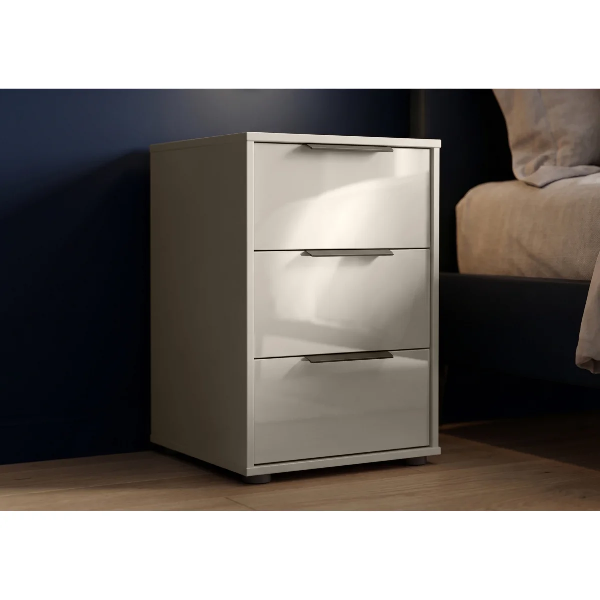 Wiemann - Instinct 40cm 3 Drawer Glass Bedside Cabinet - Bedroom Furniture - In Time for Christmas – image 2