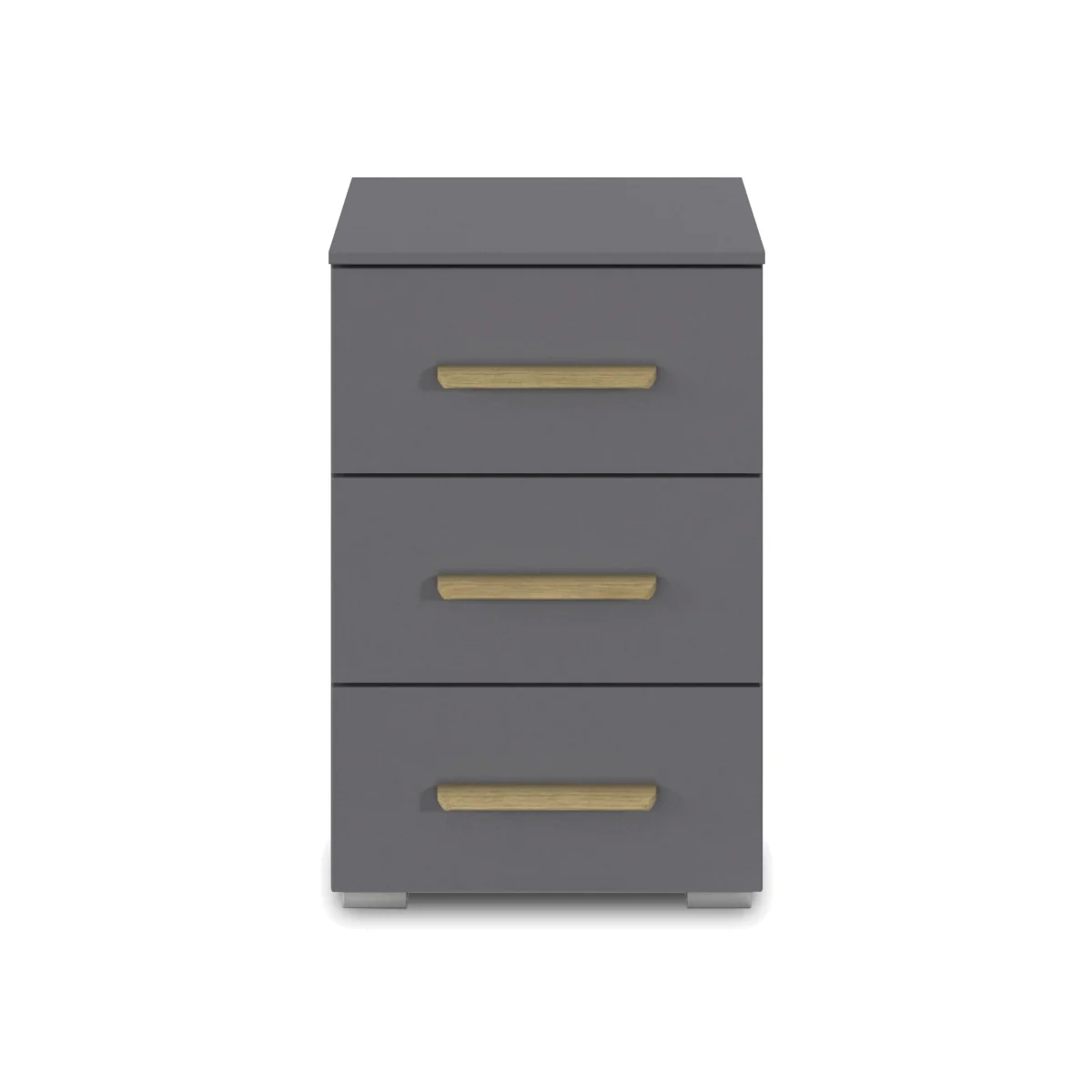 Rauch - Flavia 3 Drawer Decor Bedside Cabinet - Metallic Grey – image 1
