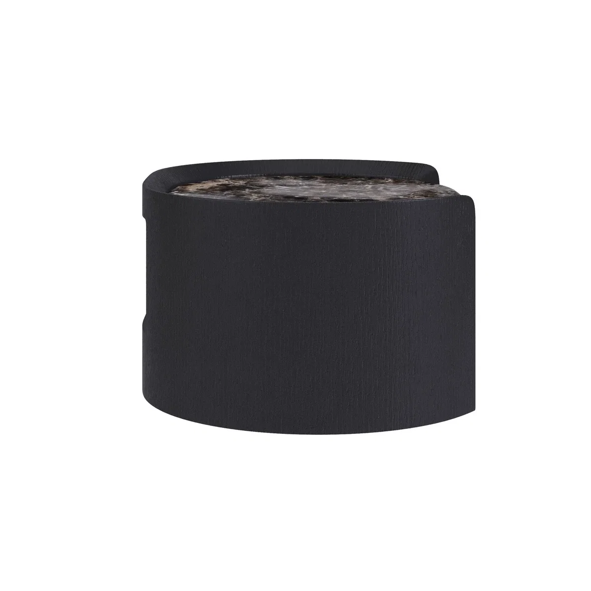 Black and Marble-Effect 1 Drawer Floating Bedside Table - Raffaele – image 5