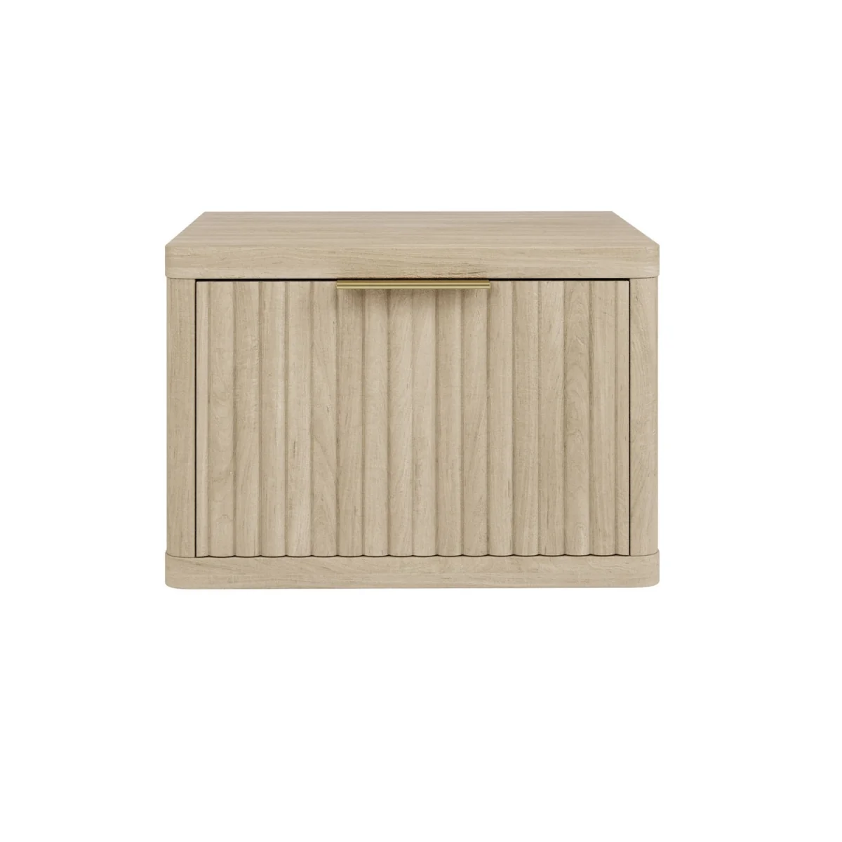 Oak Ribbed Floating Bedside Table with Drawer - Valencia – image 5