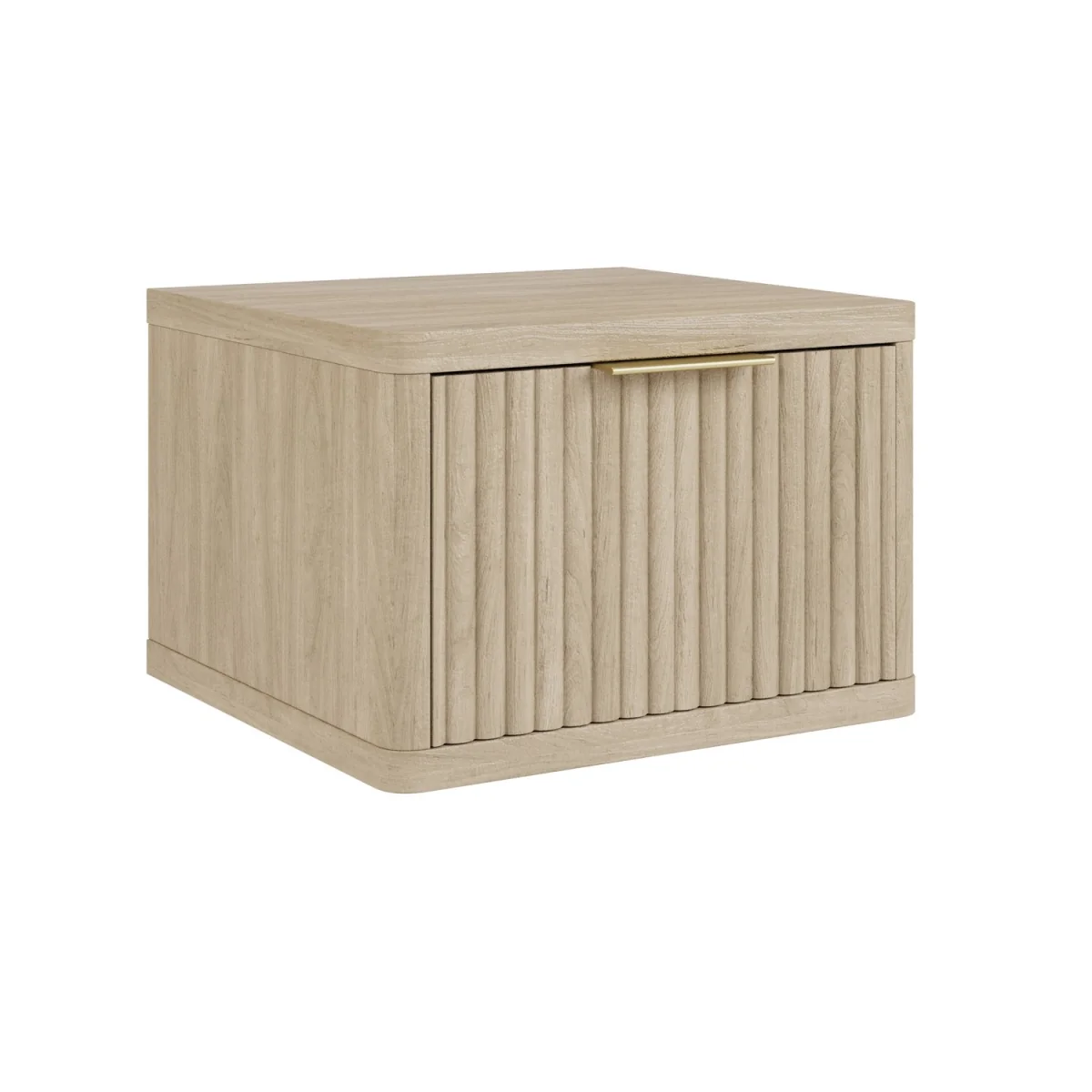 Oak Ribbed Floating Bedside Table with Drawer - Valencia – image 6